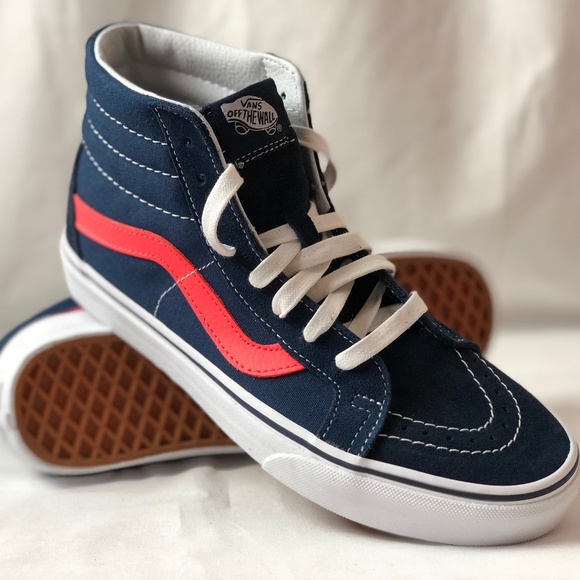 vans sk8 hi zip ca boot leather dress blues